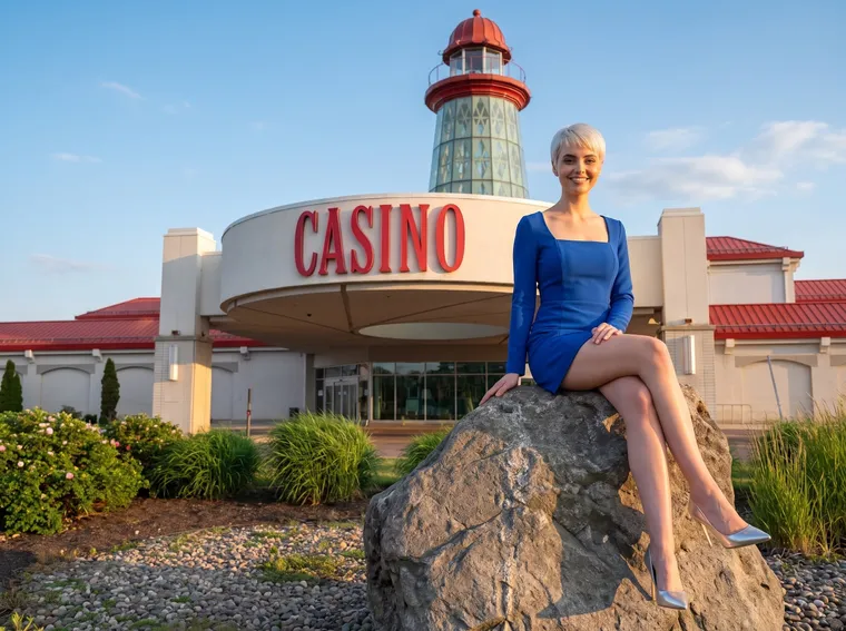 Outside the lighthouse entrance of Casino New Brunswick
